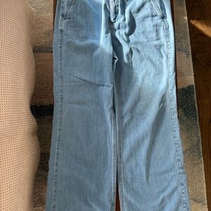 Light Wash Wide Leg Trouser Jeans